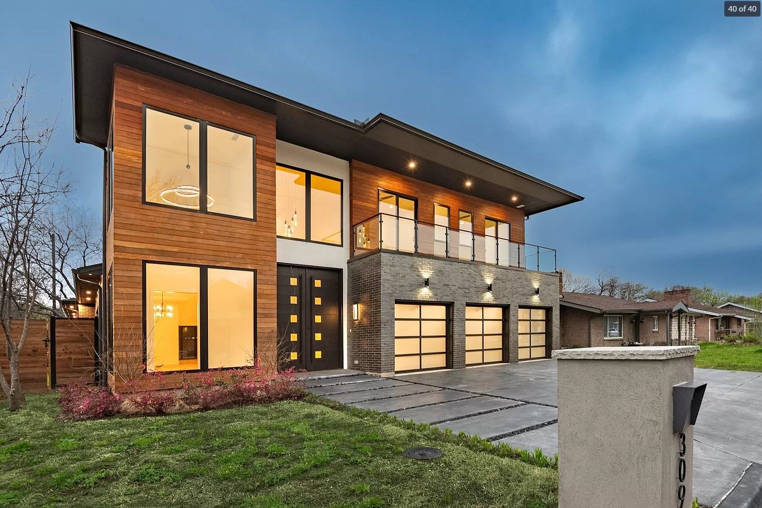 A newly built modern custom home